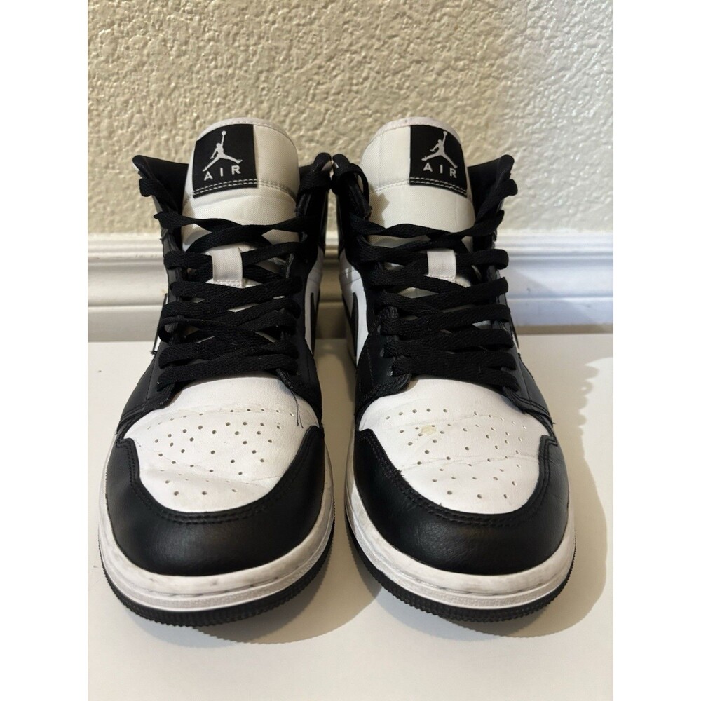 Nike Air Jordan 1 Mid Panda Women Size 10 - Men 8.5 Black White Excellent